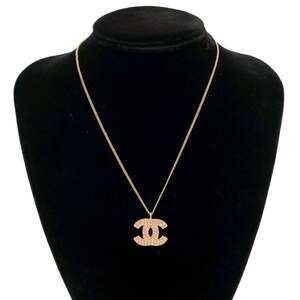 CHANEL Pink Logo Necklace